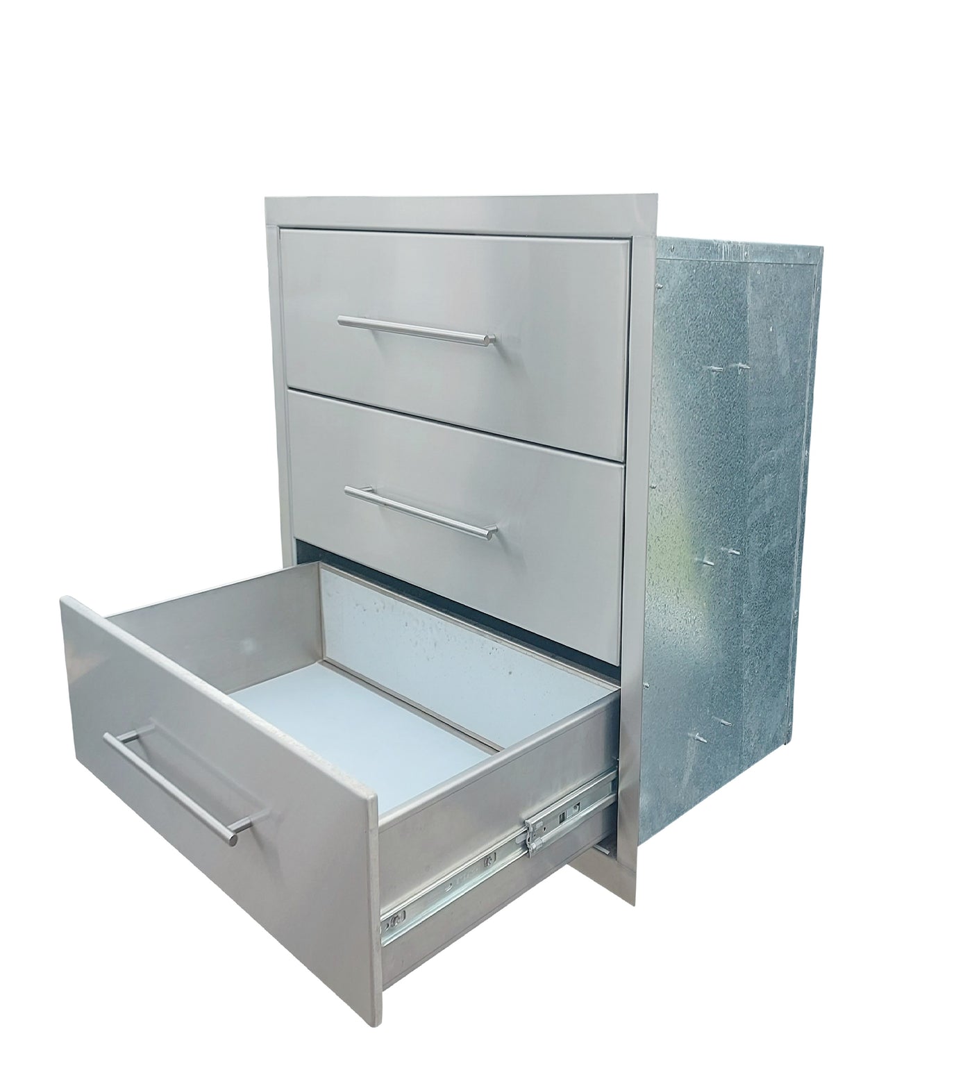 550mm Triple Drawers Full Height Marine Grade 316 Stainless Steel Insertable BBQ Cabinet