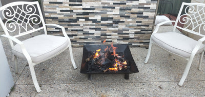 Flaming hollow fire pit 725mm