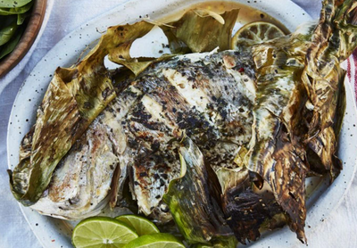 BBQ WHOLE SNAPPER WITH A LEMON MYRTLE BUTTER, AND LIME